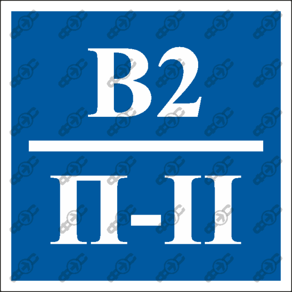 Знак FG22 - Категория помещения В2/П-II