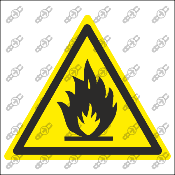 Знак W01 - Пожароопасно. Легковоспламеняющиеся вещества