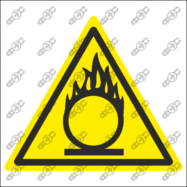 Знак W11 - Пожароопасно. Окислитель