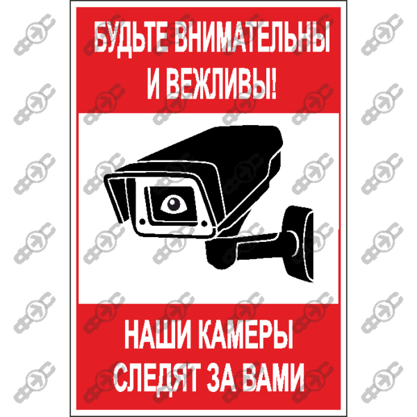 Знак VN05 — Будьте внимательны и вежливы! Наши камеры следят за вами.