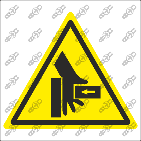 Знак W57 — Осторожно! Возможно травмирование рук справа