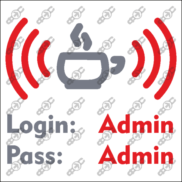 Знак WF20 — Wi-Fi с указанием логина и пароля сети.