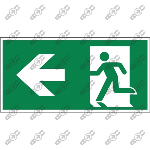 Знак А270/Е001 - Эвакуационный выход (слева) / Emergency exit (left)