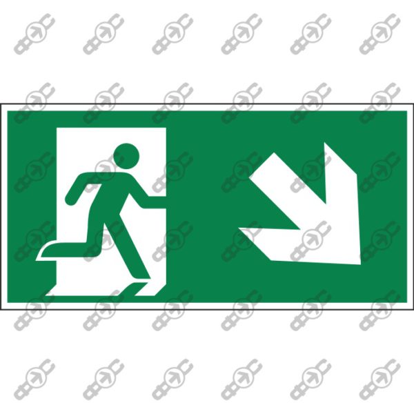Знак Е002/А135 - Эвакуационный выход (справа) / Emergency exit (right)