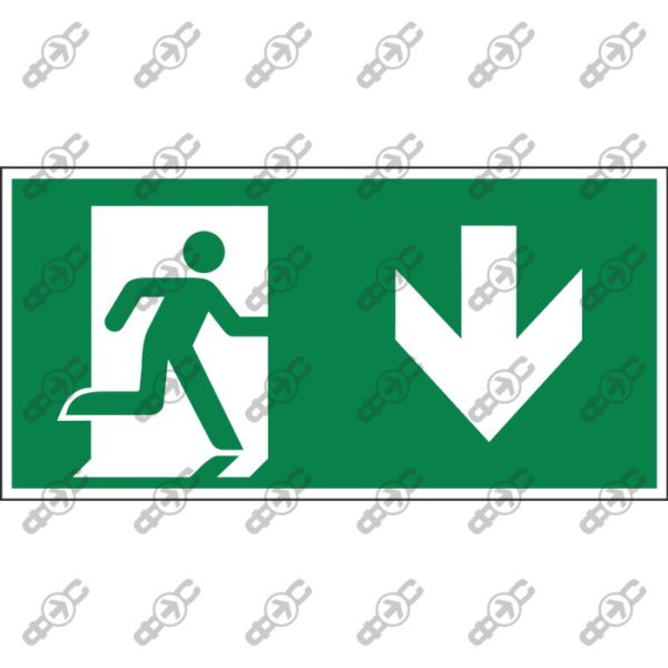 Знак Е002/А180 - Эвакуационный выход (справа) / Emergency exit (right)