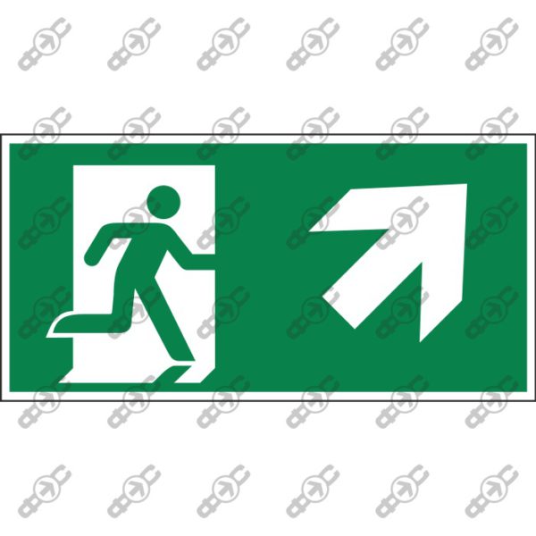 Знак Е002/А45 - Эвакуационный выход (справа) / Emergency exit (right)