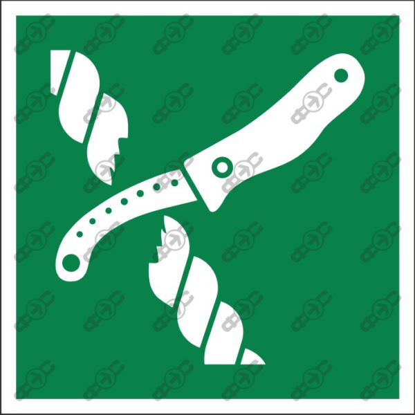 Знак Е035 - Нож спасательного плота / Liferaft knife