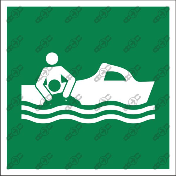 Знак Е037 - Дежурная шлюпка / Rescue boat