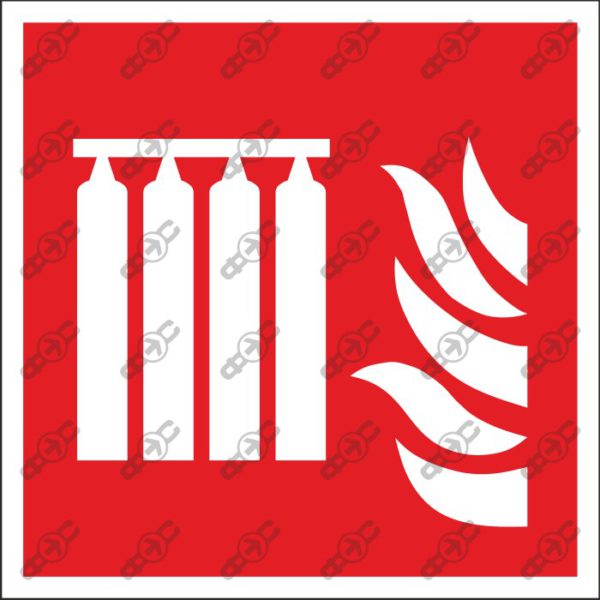 Знак F008 - Стационарная батарея пожаротушения