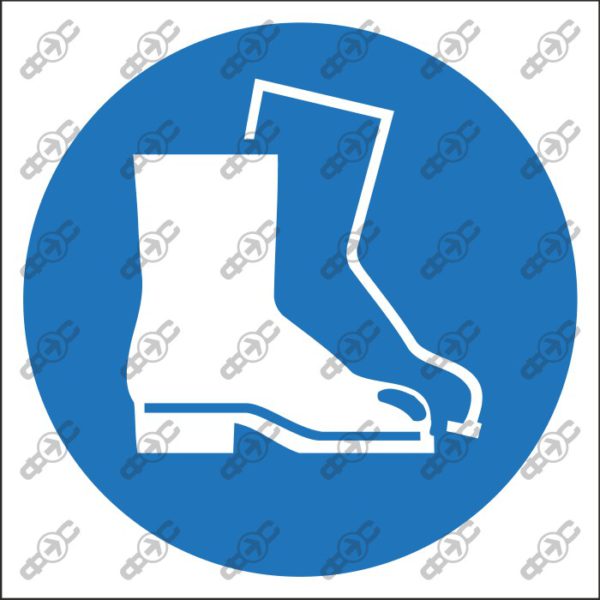 Знак M008 - Работать в защитной обуви / Wear safety footwear