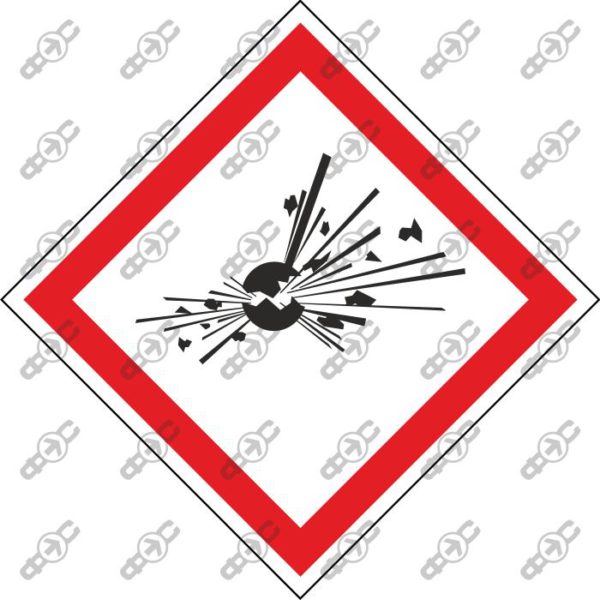 Знак GHS01 - Опасно! На территории взрывные работы