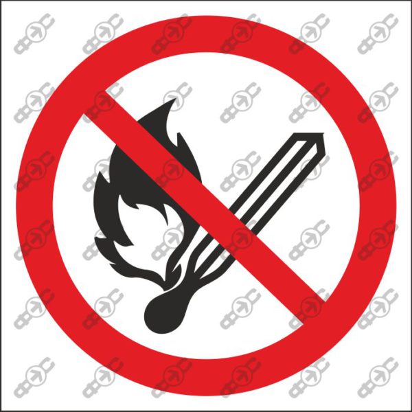 Знак P003 - Запрещается открытое пламя