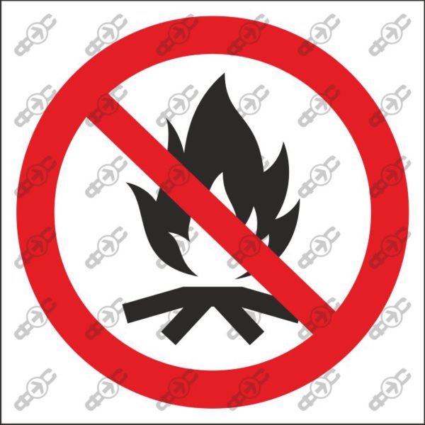 Знак P045 - Запрещено разводить костры / No campfire