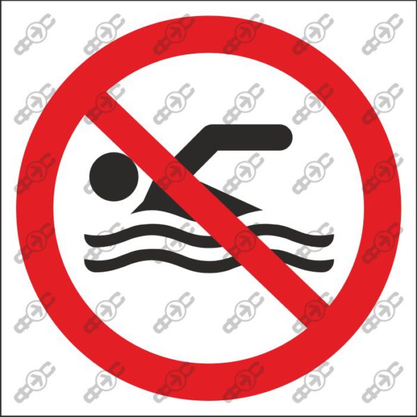 Знак P049 - Купание запрещено / No swimming