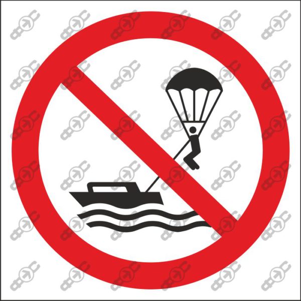 Знак P066 - Парасейлинг запрещен / No parasailing