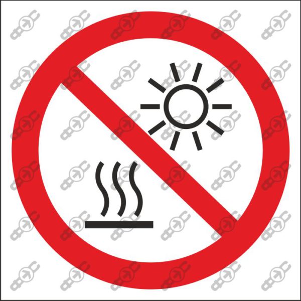 Знак P068 - Не нагревать и не подвергать воздействию прямых солнечных лучей