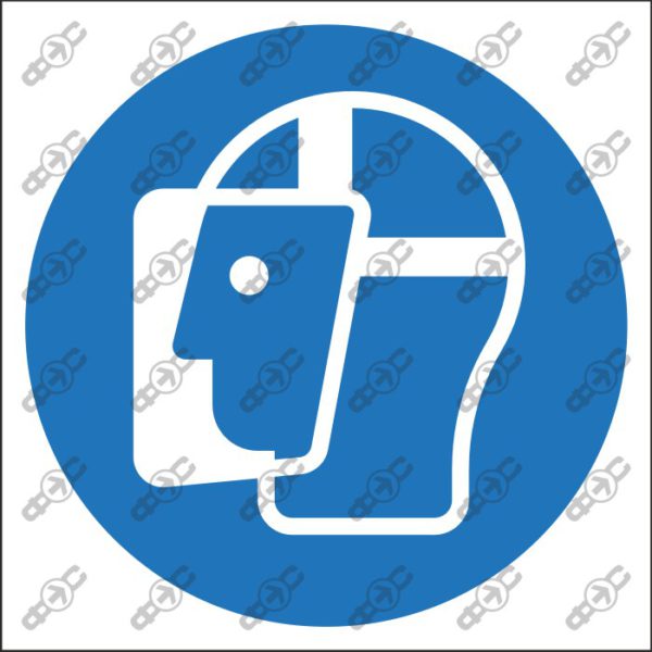 Знак M013 - Работать в защитной маске / Wear a face shield