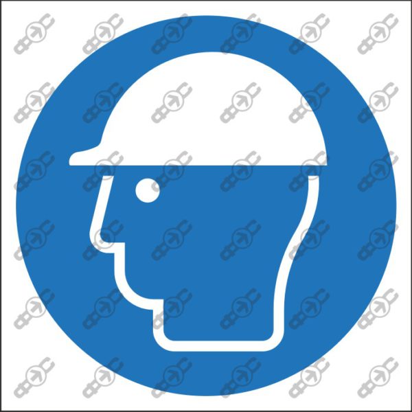 Знак M014 - Работать в каске / Wear head protection