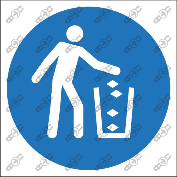 Знак M030 - Используйте мусорное ведро