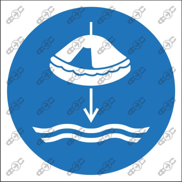 Знак M040 - Спустить на воду спасательный плот