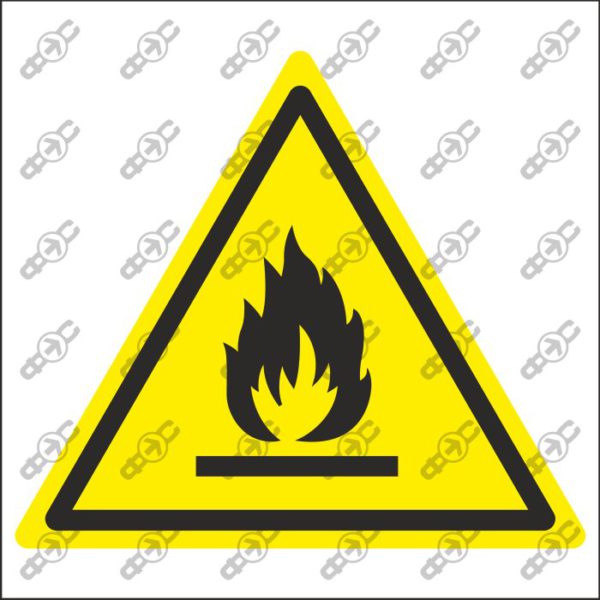 Знак W021 - Воспламеняющееся вещество / Flammable material