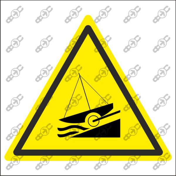 Знак W044 - Осторожно! Стапель / Warning; Slipway