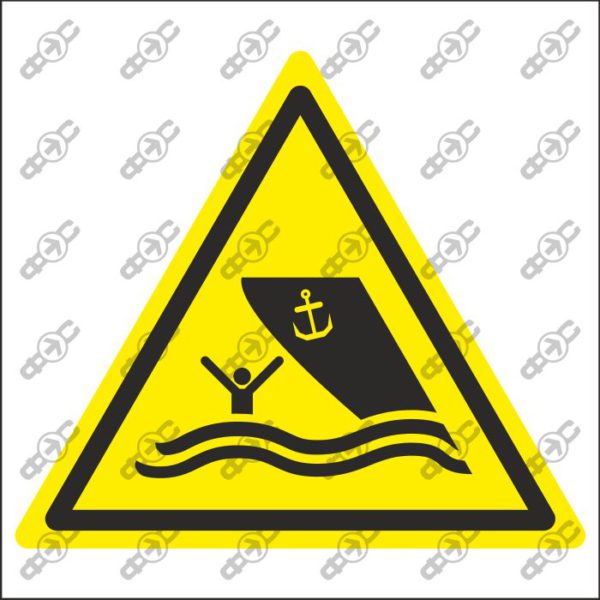 Знак W058 - Осторожно! Зона плавания на лодках