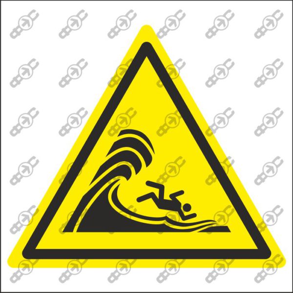 Знак W065 - Осторожно! Высокий прибой или большие разрушительные волны