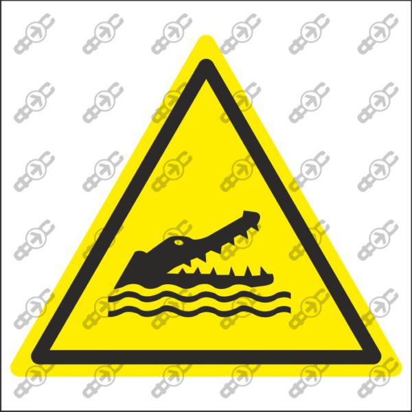 Знак W067 - Осторожно! Крокодилы аллигаторы или кайманы